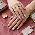 Kentrim Ribbon & Gem Short Almond Press On Nails - 10 Pieces (Single Size)