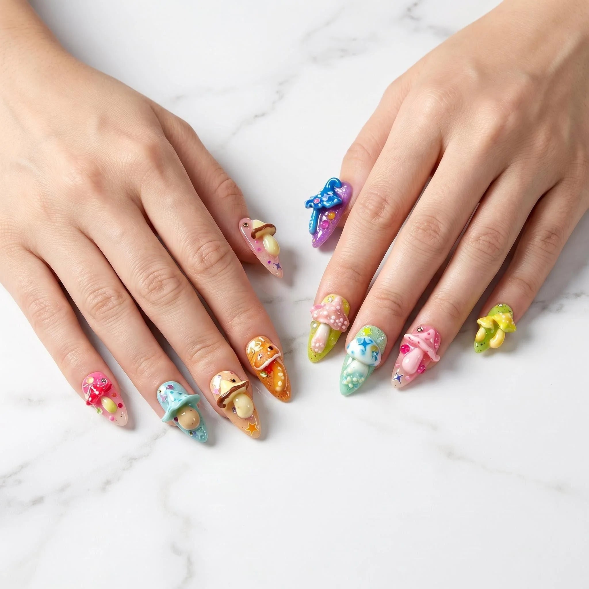 Kentrim Mushroom Press On Nails - 10 Pieces (Single Size)