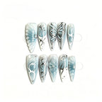 Kentrim Blue Stiletto Press On Nails - 10 Pieces (Single Size)