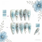 Kentrim Blue Stiletto Press On Nails - 10 Pieces (Single Size)