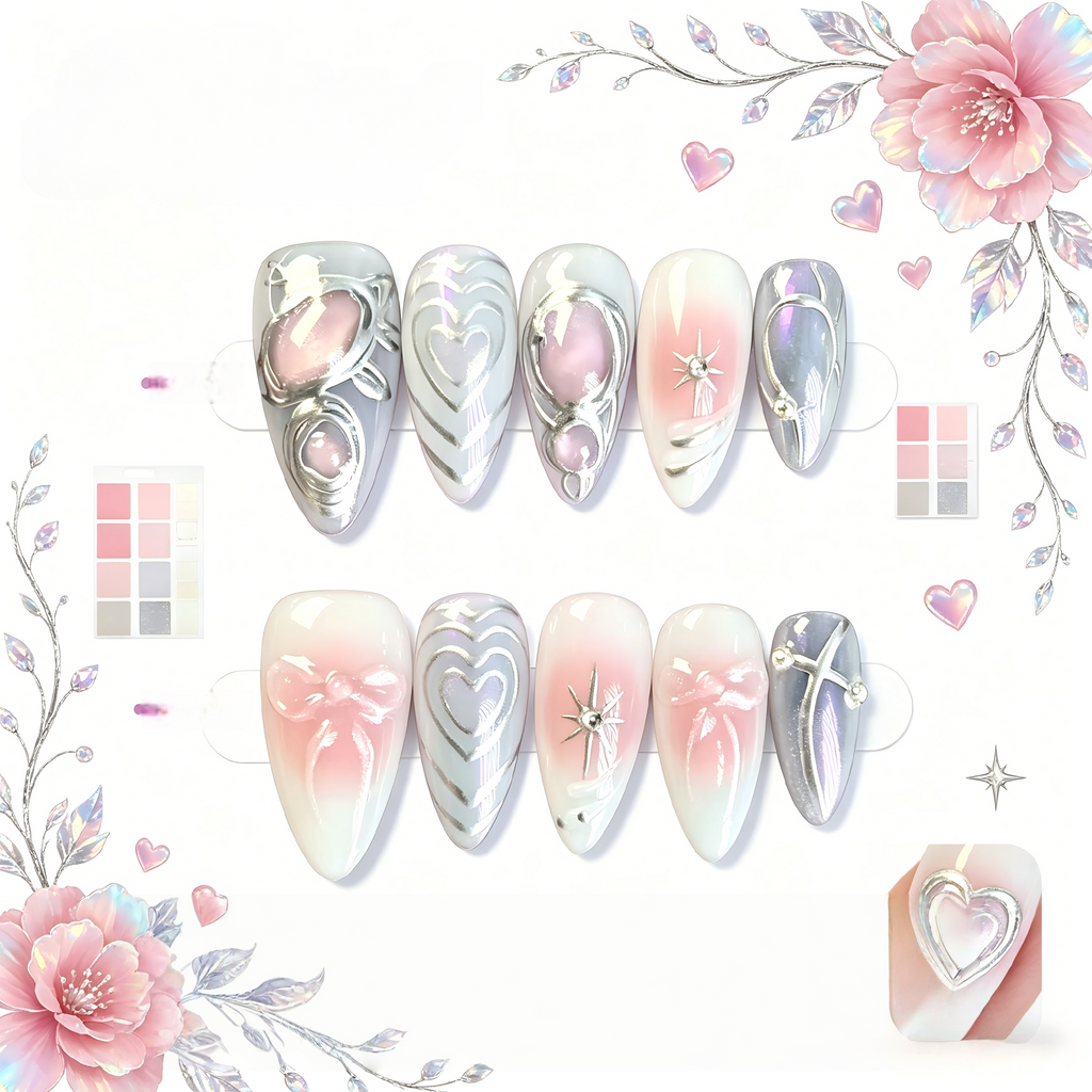 Kentrim Pink Ombre Press On Nails - 10 Pieces (Single Size)