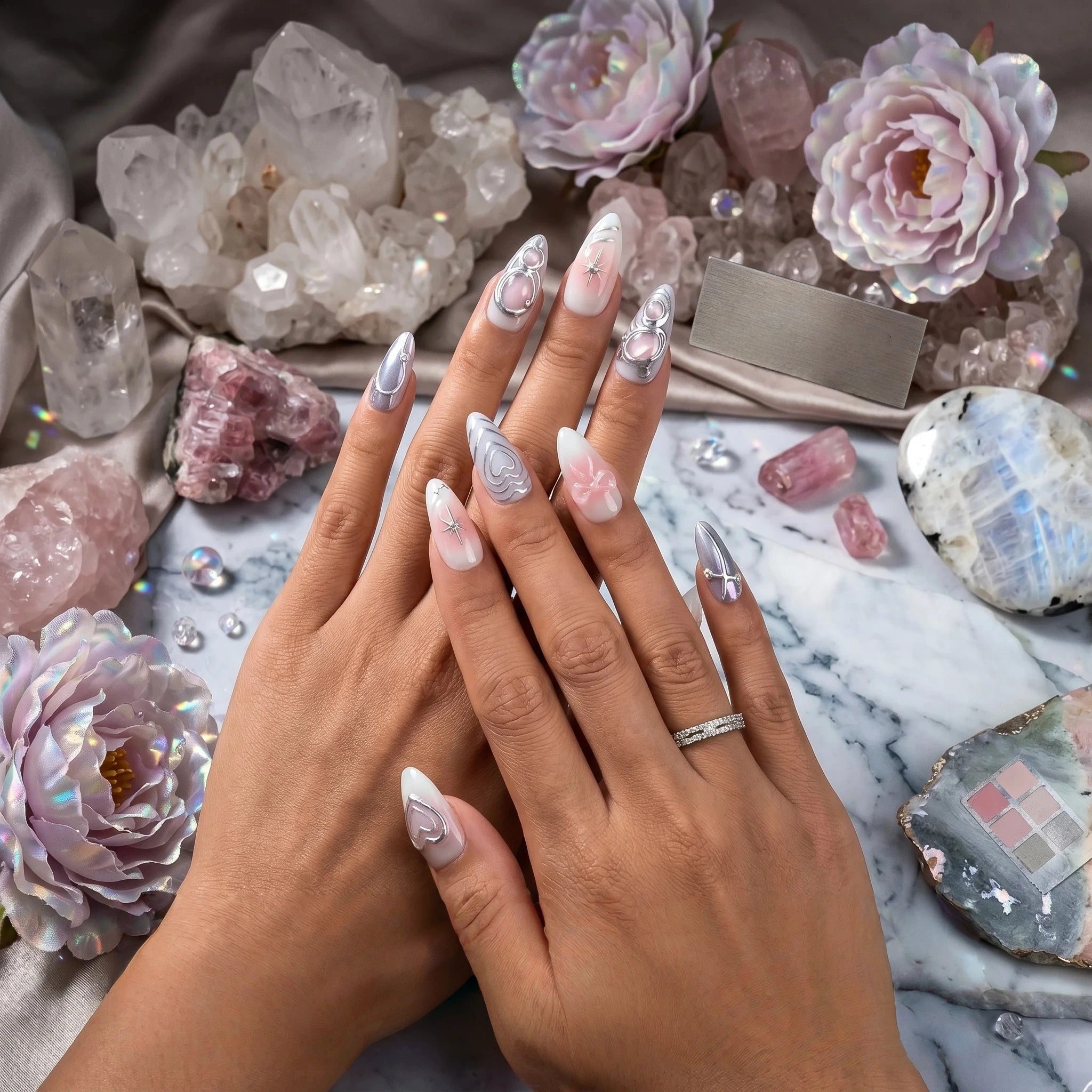 Kentrim Pink Ombre Press On Nails - 10 Pieces (Single Size)