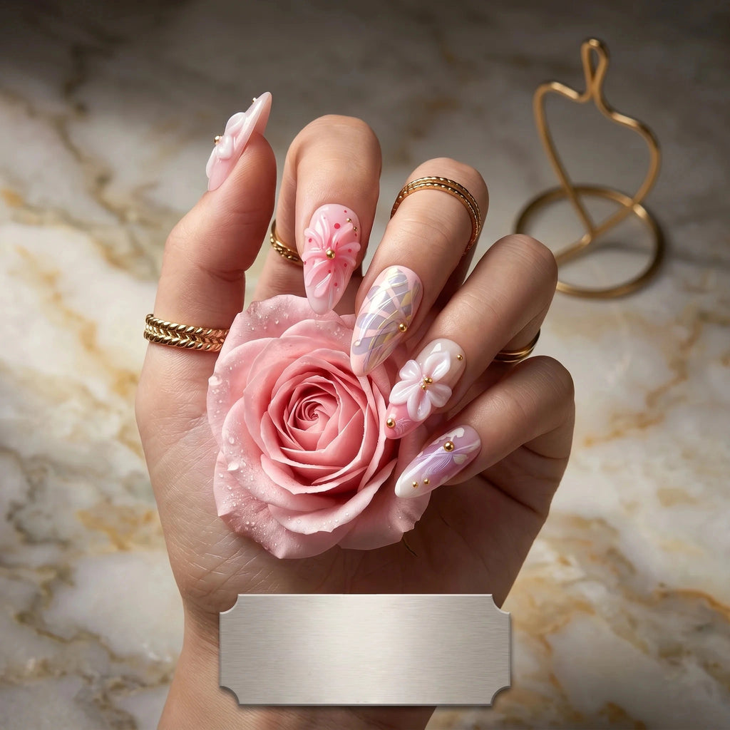 Kentrim Floral Press On Nails - 10 Pieces (Single Size)