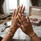 Kentrim Floral Fantasy Medium Almond Press On Nails- 10 Pieces (Single Size)