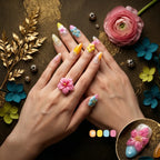 Kentrim Floral Fantasy Medium Almond Press On Nails- 10 Pieces (Single Size)