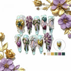 Kentrim Floral Fantasy Press On Nails- 10 Pieces (Single Size)