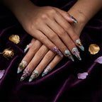 Kentrim Floral Fantasy Press On Nails- 10 Pieces (Single Size)
