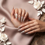 Kentrim Floral Gem Long Stiletto Press On Nails - 10 Pieces (Single Size)