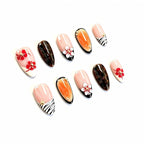 Kentrim Floral & Zebra Press On Nails - 10 Pieces (Single Size)