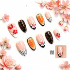 Kentrim Floral & Zebra Press On Nails - 10 Pieces (Single Size)