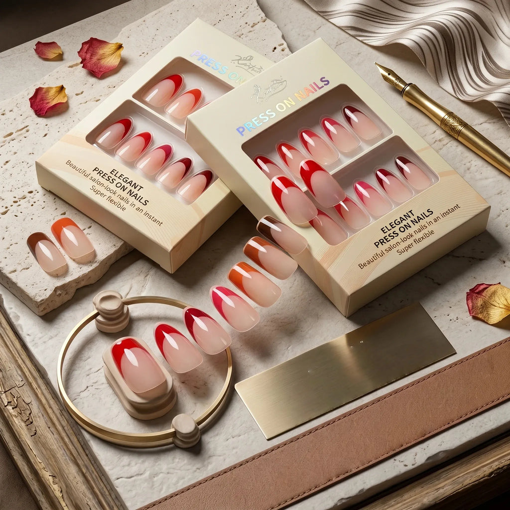 Kentrim French Tip 2-Pack Press On Nails - 60 Pieces Total