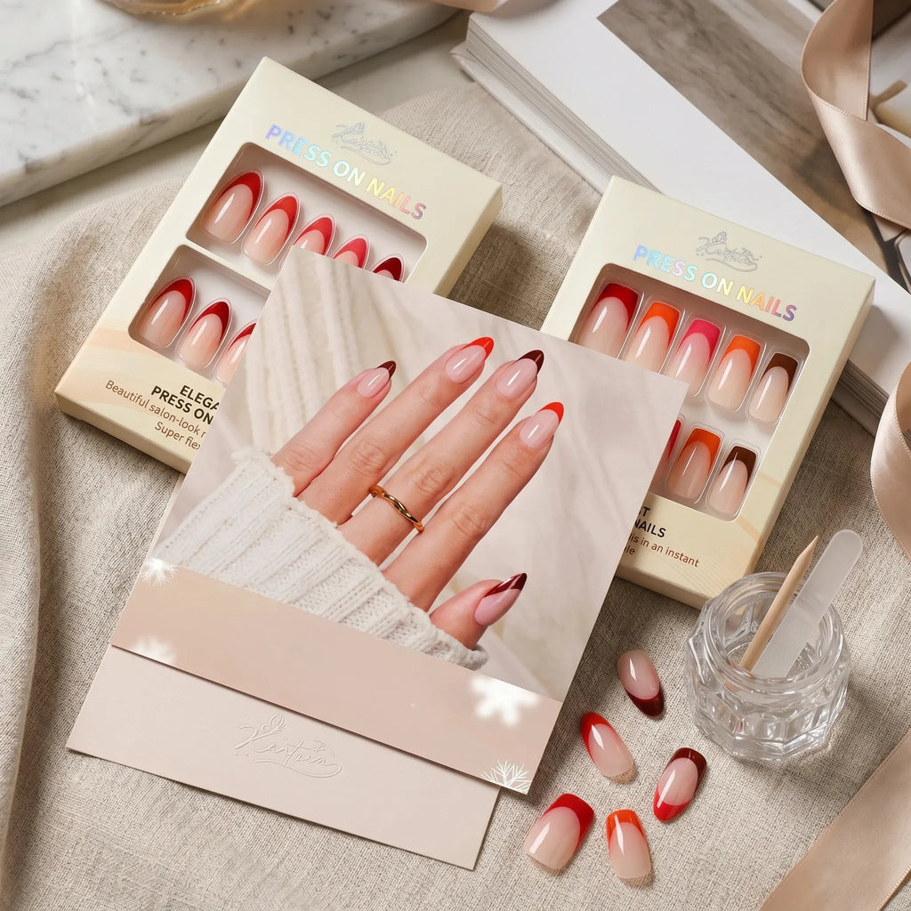 Kentrim French Tip 2-Pack Press On Nails - 60 Pieces Total