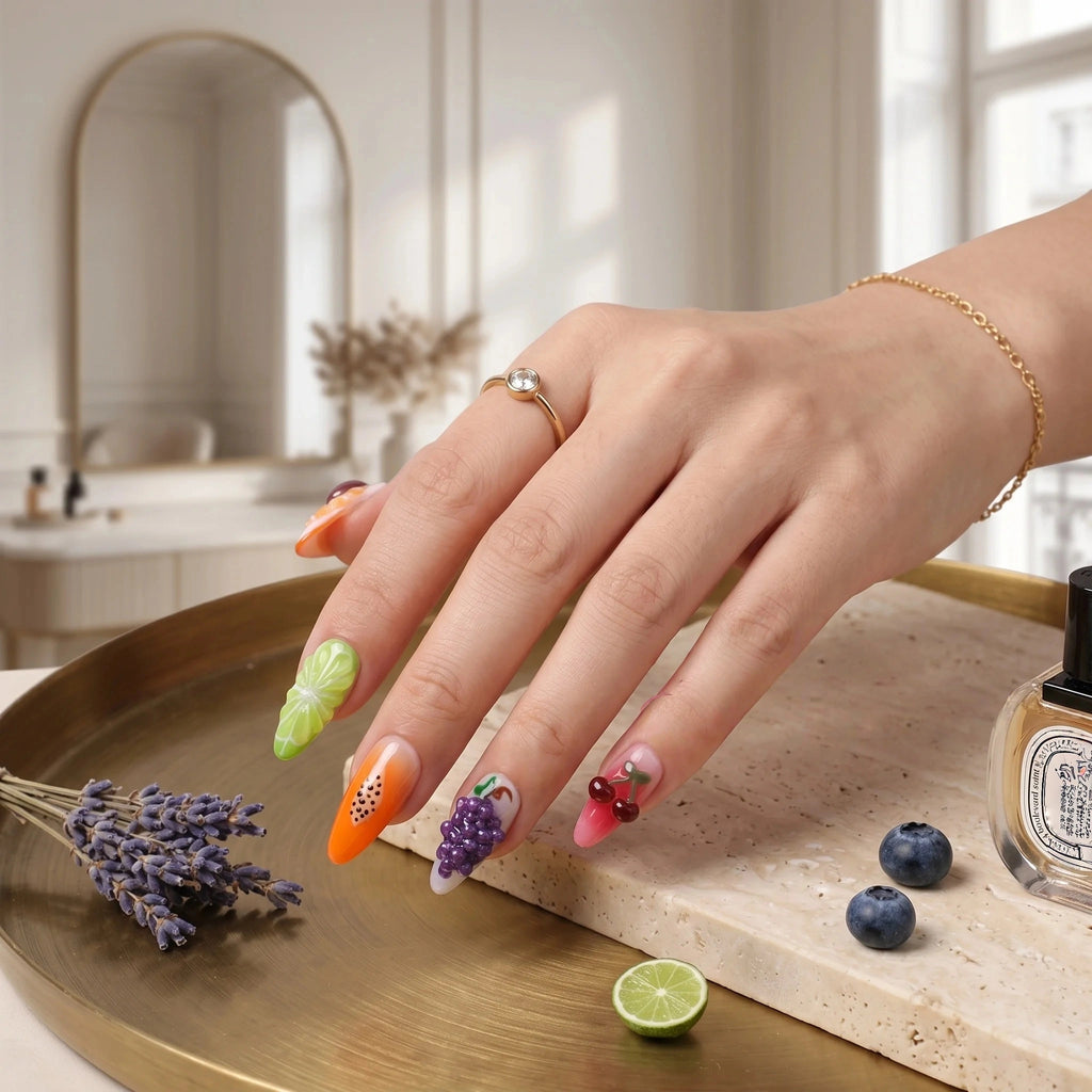 Kentrim Fruit Fiesta Press On Nails- 10 Pieces (Single Size)