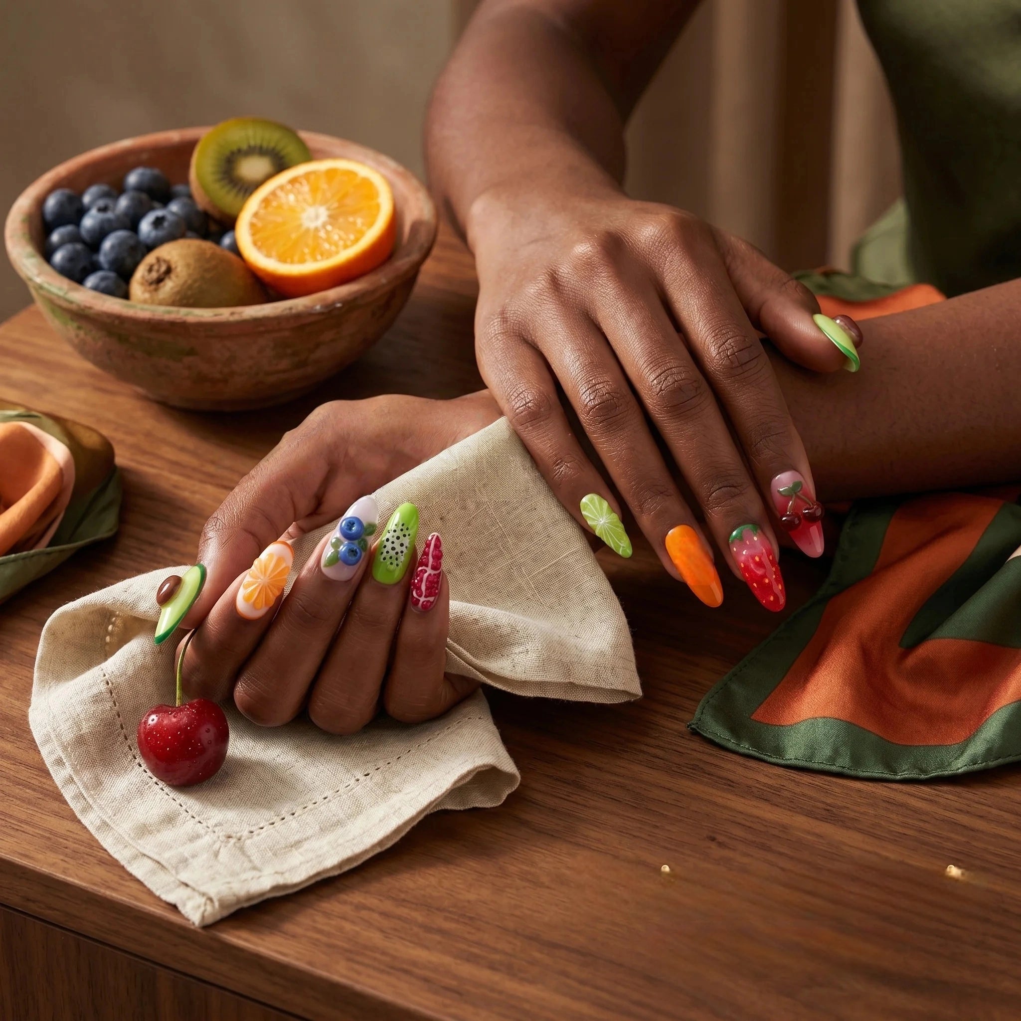 Kentrim Fruit Fiesta Press On Nails- 10 Pieces (Single Size)
