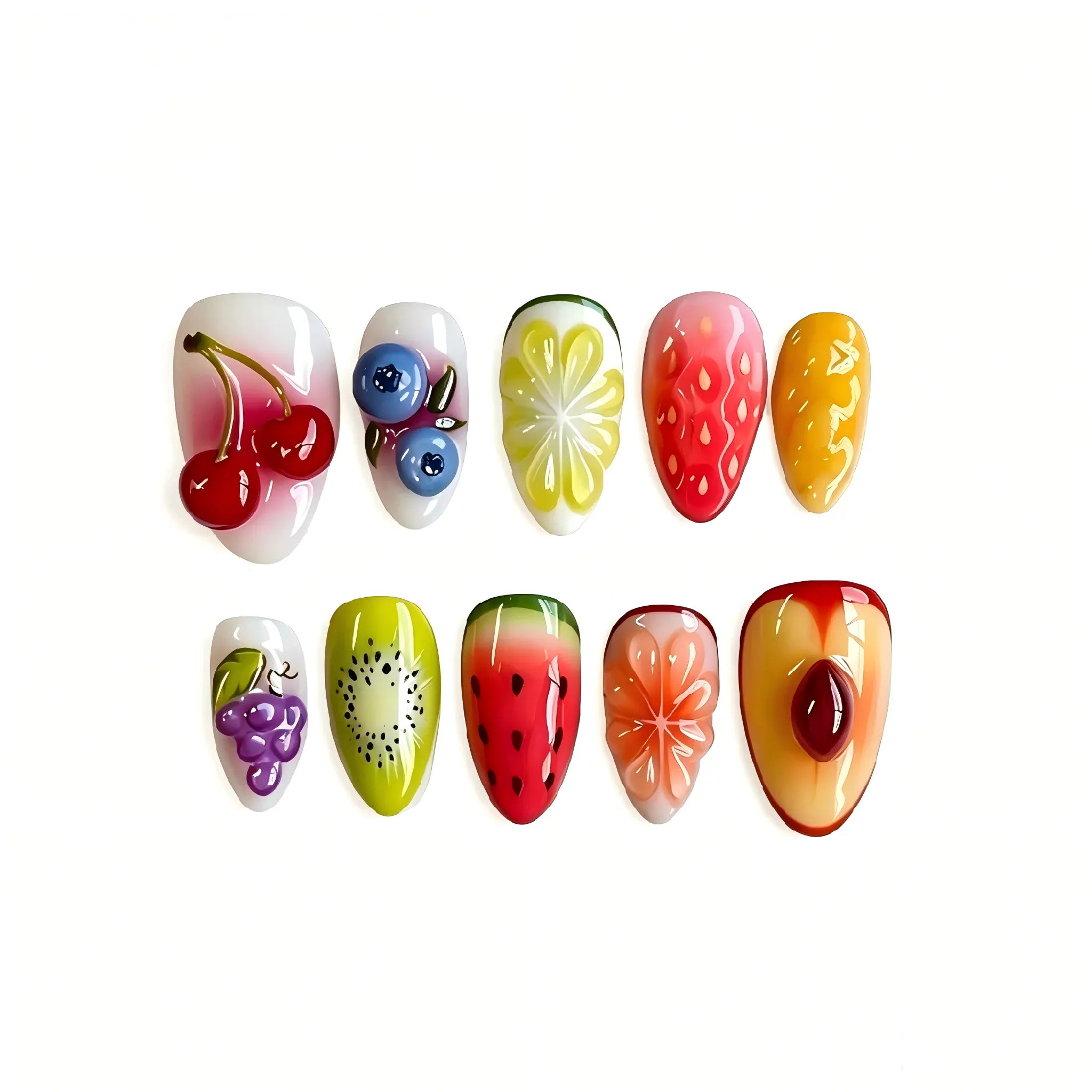 Fruity Press On Nails – Colorful Delight Collection 10 Pieces (Single Size) Secondary image