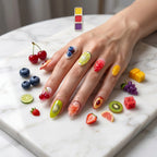 Kentrim Fruity Delight Medium Almond Press On Nails- 10 Pieces (Single Size)