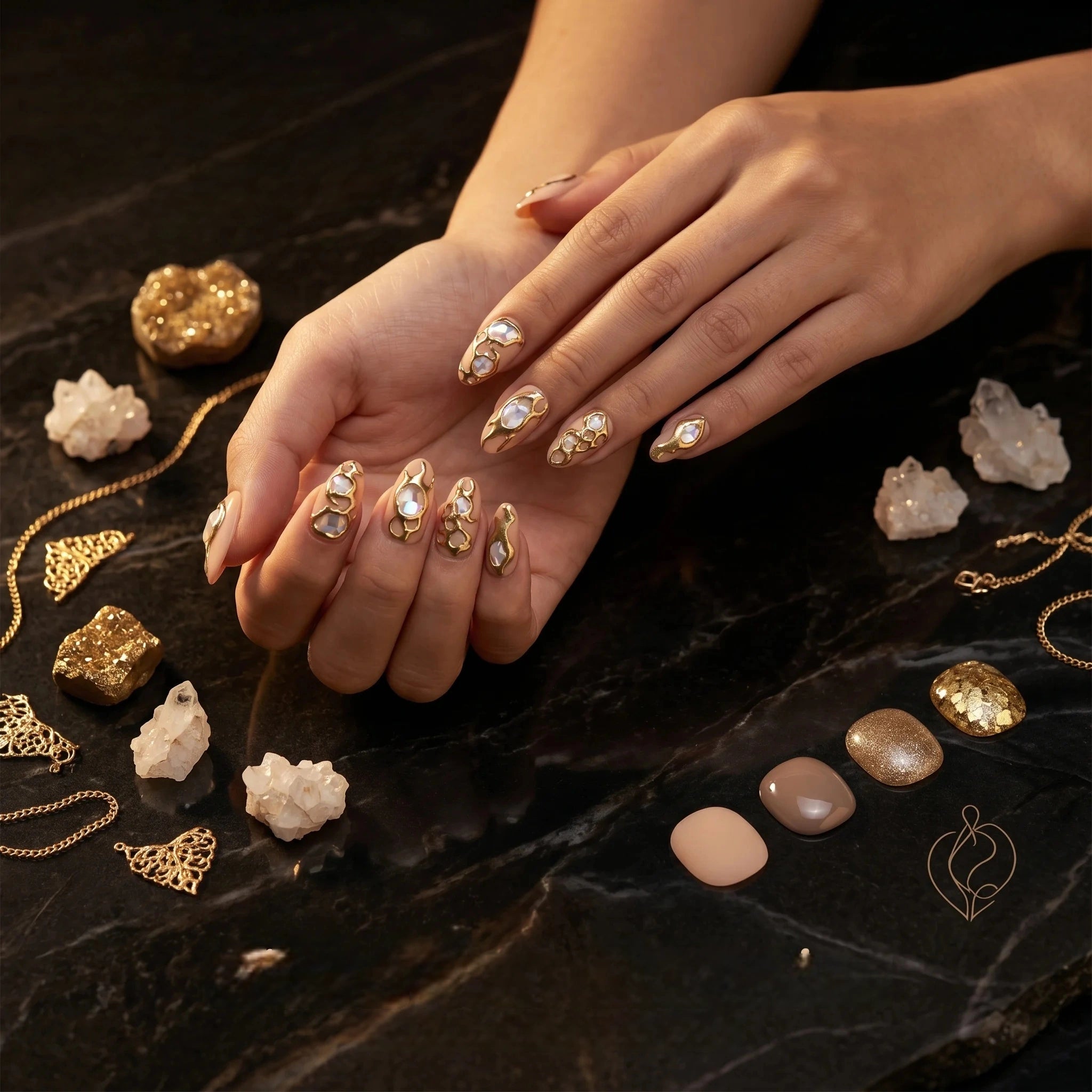 Kentrim Gilded Gem Press On Nails- 10 Pieces (Single Size) Secondary image