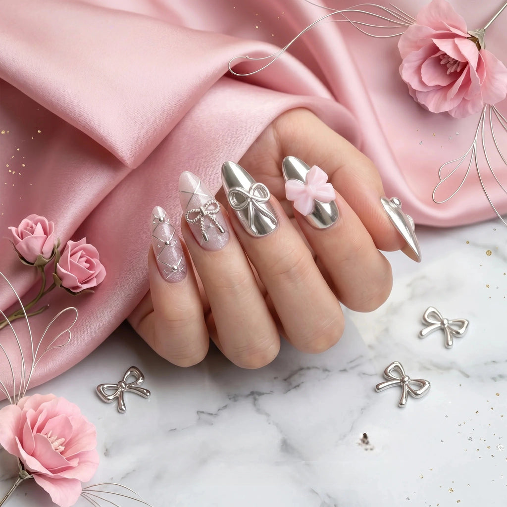 Kentrim Bow Press On Nails - 10 Pieces (Single Size)