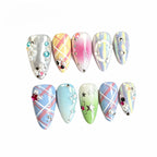 Kentrim Pastel Plaid Press On Nails - 10 Pieces (Single Size)