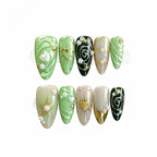 Kentrim Green Press On Nails - 10 Pieces (Single Size)