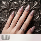Kentrim Pink Silver Metallic Butterfly Press On Nails- 10 Pieces (Single Size)