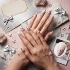 Kentrim 3D Silver BowStar Press On Nails - 10 Pieces (Single Size)