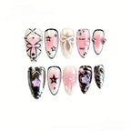 Kentrim Bow & Star Press On Nails - 10 Pieces (Single Size)