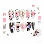 Kentrim Bow & Star Press On Nails - 10 Pieces (Single Size)