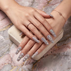 Kentrim Crystal Long Square Press On Nails - 10 Pieces (Single Size)