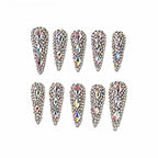 Kentrim Crystal Long Stiletto Press On Nails - 10 Pieces (Single Size)
