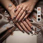 Kentrim Floral Long Coffin Press On Nails - 10 Pieces (Single Size)