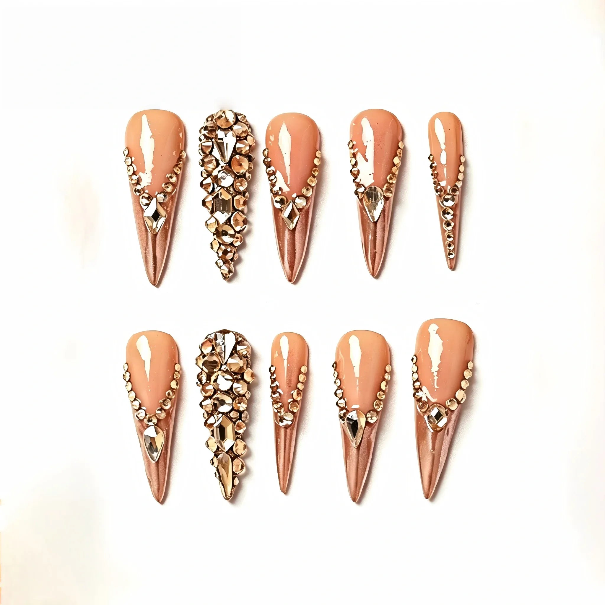 Kentrim Rhinestone Press On Nails - 10 Pieces (Single Size) Secondary image
