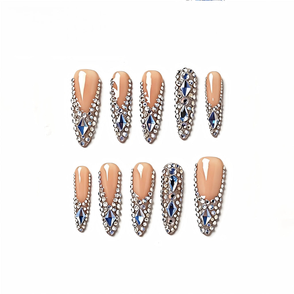 Kentrim Rhinestone Press On Nails - 10 Pieces (Single Size)