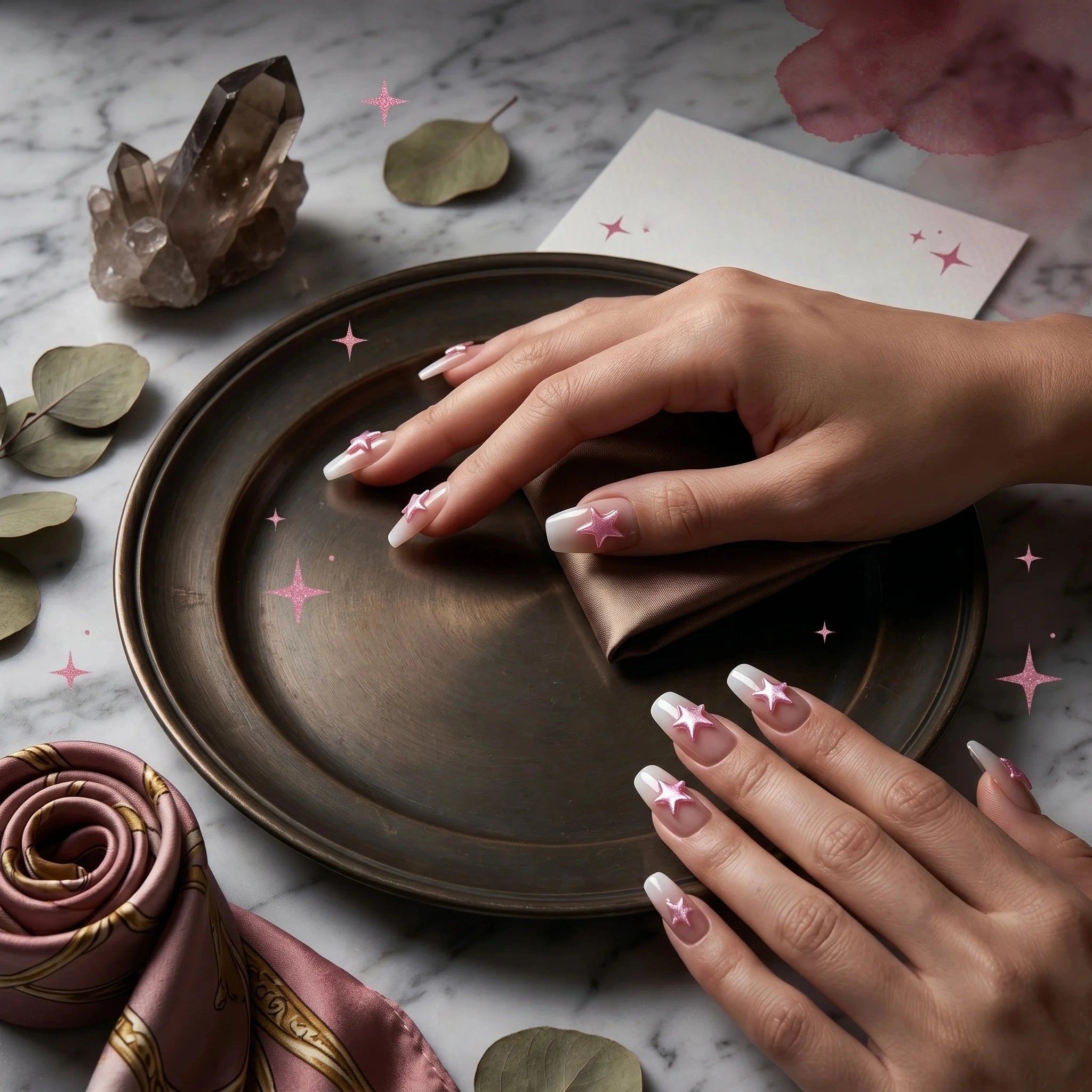Kentrim Glamour Star Press On Nails- 30 Pieces, 15 Sizes