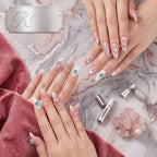 Kentrim Gothic Silver Web Press On Nails - 10 Pieces (Single Size)