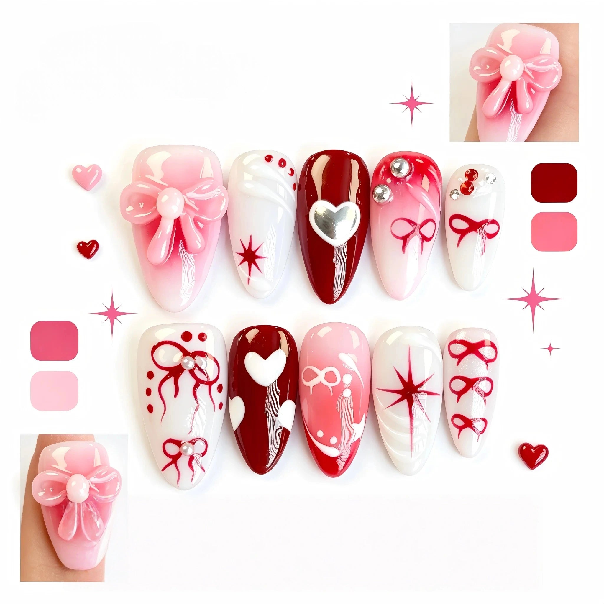 Kentrim Gothic Romance Press On Nails- 10 Pieces (Single Size)