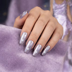 Press on Nails Kentrim Lavender Cat Eye Star Pearl Medium Coffin Press On Nails - 30 Pieces, 15 Sizes Purple