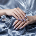 Press on Nails Kentrim Lavender Cat Eye Star Pearl Medium Coffin Press On Nails - 30 Pieces, 15 Sizes Purple
