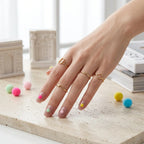 Press on Nails Kentrim Macaron Dot Nude Short Square Press On Nails - 30 Pieces, 15 Sizes Pink