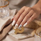 Press on Nails Kentrim Multi Color French  Sign Medium Coffin Dollar Press On Nails-10 Pieces (Single Size)