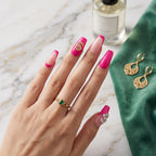 Press on Nails Kentrim Multi Color French  Sign Medium Coffin Dollar Press On Nails-10 Pieces (Single Size)
