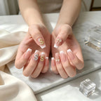 Press on Nails Kentrim Multi Color French  Sign Medium Coffin Dollar Press On Nails-10 Pieces (Single Size)