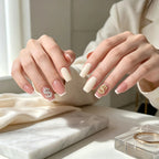 Press on Nails Kentrim Multi Color French  Sign Medium Coffin Dollar Press On Nails-10 Pieces (Single Size)