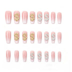 Press on Nails Kentrim Dollar Press On Nails Gradient Coffin 24 Pieces (12 Sizes) Pink