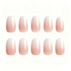 Press on Nails Kentrim Nude Pink Gradient French Medium Long Almond Press On Nails - 24 Pieces 12 Sizes Pink