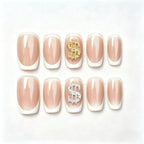 Press on Nails Kentrim Nude White French Dollar Press On Nails - 24 Pieces (12 Sizes) White / Short Square