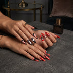 Press on Nails Kentrim Orange Black Ghost Spider Web Long Stiletto Halloween Press On Nails - 24 Pieces 12 Sizes Orange
