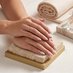 Press on Nails Kentrim Pastel Macaron French Tip Nude Medium Long Almond Press On Nails - 30 Pieces 15 Sizes Pink