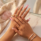 Press on Nails Kentrim Pink Leopard Cartoon 3D Charms Coffin Press On Nails - 30 Pieces, 15 Sizes Pink