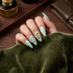 Press on Nails Kentrim Multi Color Almond Dollar Press On Nails - 24 Pieces (12 Sizes)